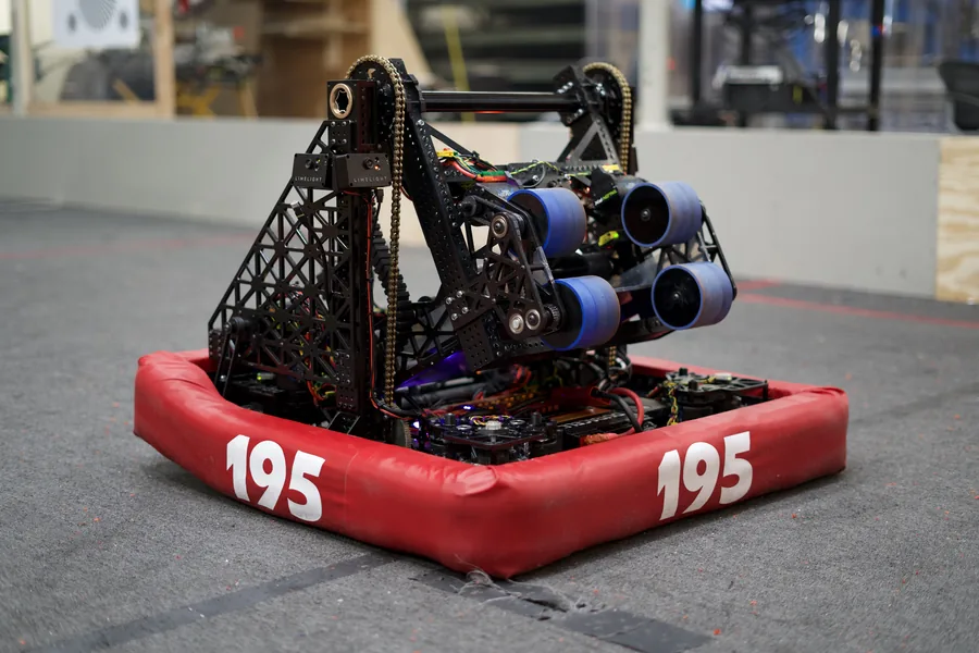 The Team 195 robot for the 2024 season, KnightShift: Overtime.